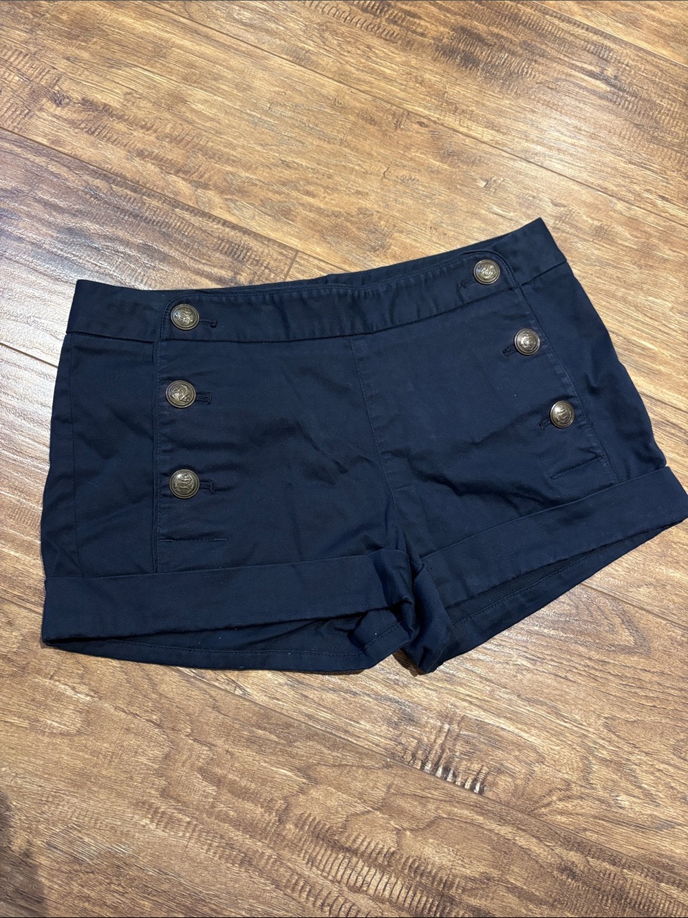 Talula Navy Sailor-Style Button Shorts